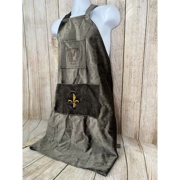 Handmade Redneck Apron Embroidered Redneck Calculator Toes Fleur De Lis Velvet - Picture 7 of 10